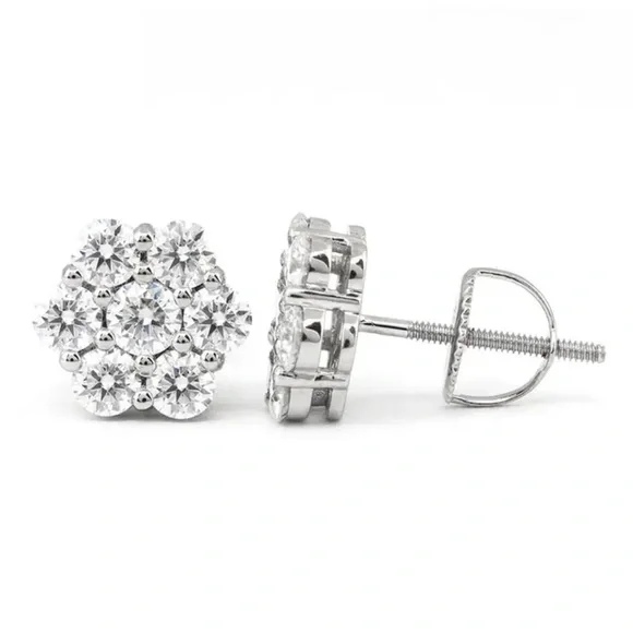 7ct total moissanite earrings 3.5ct each earring - Picture 7 of 10